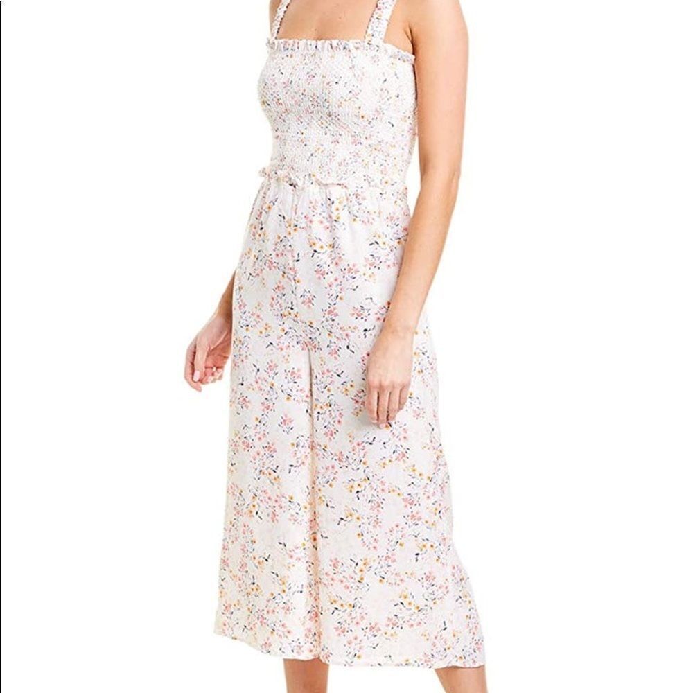 Ali & Jay Rose Bowl Floral Wide Leg Crop Jumpsuit NWT